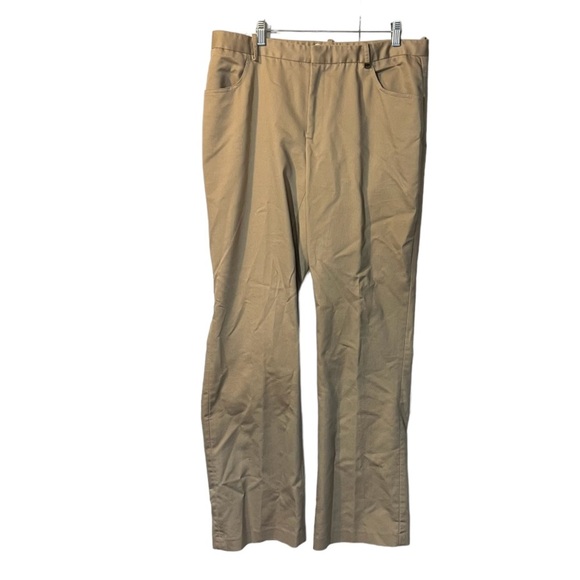 Calvin Klein Trousers Size 12 Khaki Concealed Button - Picture 1 of 7